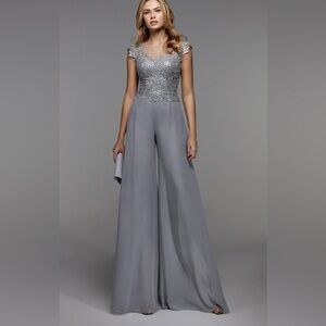 Alyce Paris Formal Dress: 27488 Long Formal Playsuit Illusion Neckline, Jumpsuit